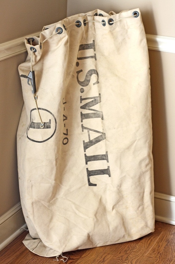 Vintage Large Canvas US Mail Bag