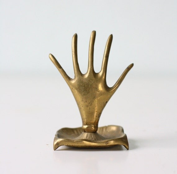 Vintage Metal Hand Jewelry Holder