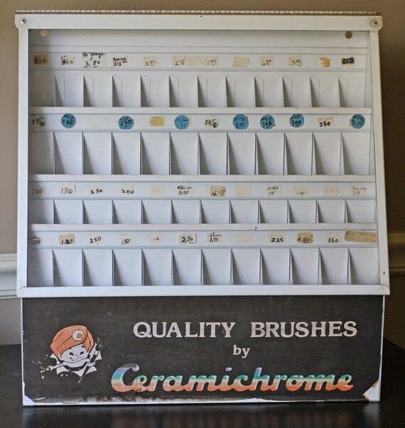 Vintage Ceramichrome Paint Brush Display Case