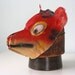 Vintage Painted Gauze Red Wolf Mask