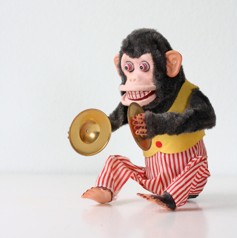 Vintage Monkey with Cymbals by bellalulu on Etsy