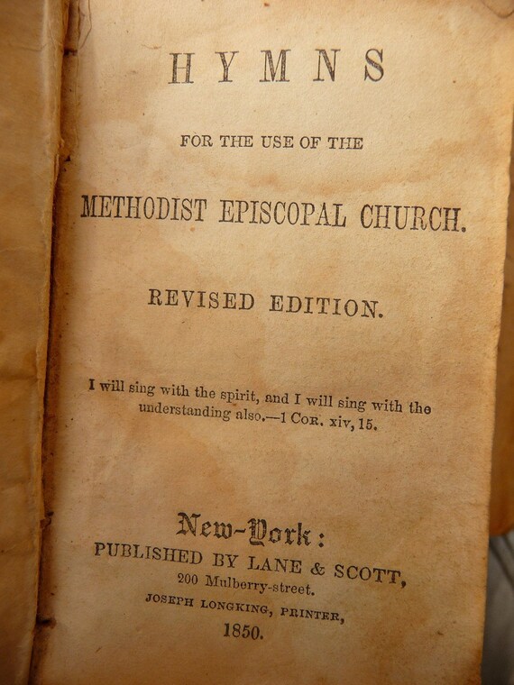 Antique Miniature Book Methodist Hymnal 1800's