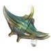 Lampwork Boro Glass Pendant - Focal Bead - MANTA RAY metallic green