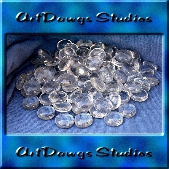 100 Clear Flat Bottom Glass Marbles