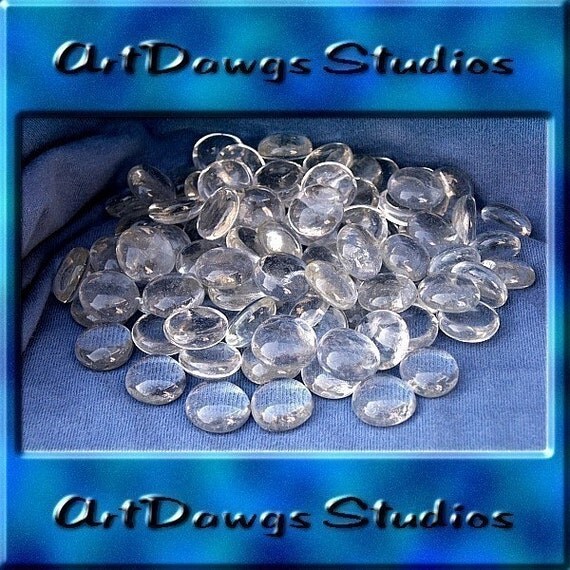 100 Clear Flat Bottom Glass Marbles
