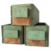 Green Wooden Boxes - Set of 3 Old Wood Drawers