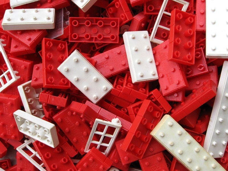 1950's AMERICAN BRICK Building Blocks Assorted Set of 25