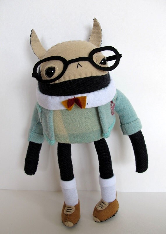 SALE 25% OFF Intelligent Professor Rabbit in Mint Attire