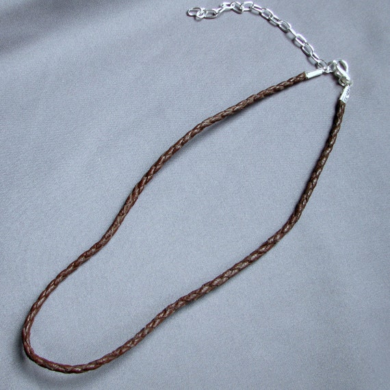 Round Braid Leather Necklace Cord Brown Add to by aosLeather