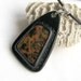 Stone and Leather Pendant w Tiger Tail Jasper - Groovy Black & Orange Natural Necklace - an AoS Leather Original Earth Medallion