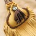 Fringe Bag - Deer Hide Leather Pouch / Medicine Bag w Stone Button