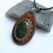 Stone and Leather Necklace / Pendant - Serpentine Earth Medallion