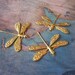 2 PC Raw Brass LG Art Deco Dragonfly Jewelry Finding / Wrap - F0139