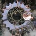 Steampunk Dreamcatcher Stained Glass Metal Industrial Garden Art Gear Feather Key ooak