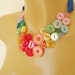 Button necklace - Over the rainbow