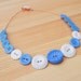 SALE Vintage button necklace in blue and white - Pick of the bunch