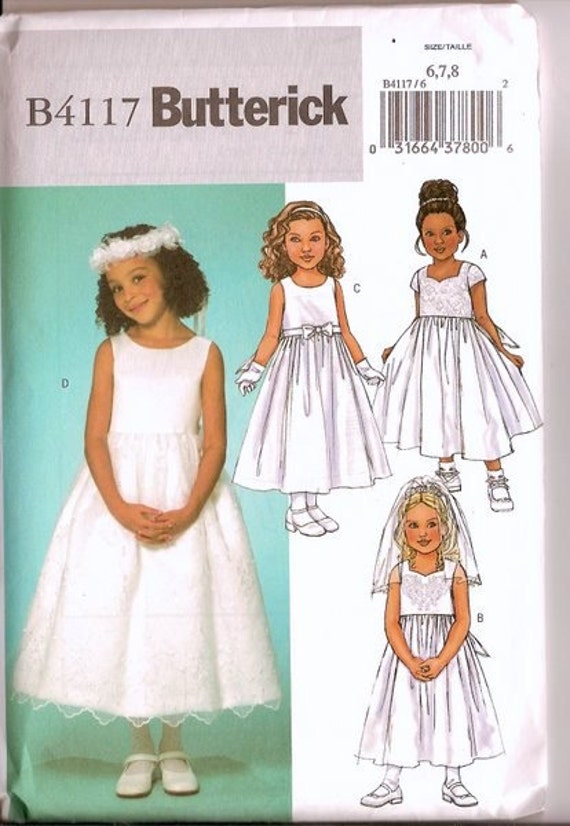 Sewing Pattern Butterick 4117 Flower Girl Dress Pattern Uncut