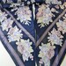 Vintage silk scarf - Blues and floral - neck tie scarf or hair scarf