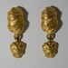 Vintage gold tone earrings for pierced ears - nuggets - dangle earrings