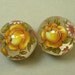 Vintage Lucite Beads JAPANESE YELLOW ROSE Tensha 16mm pkg2 dec77