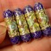 Vintage Cloisonne Beads Chinese LAPIS BLUE Gold Oblong 22mm pkg4 cl37