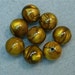 Vintage LUCITE TIGEREYE Gold PICASSO Beads 9mm pkg 8 res419
