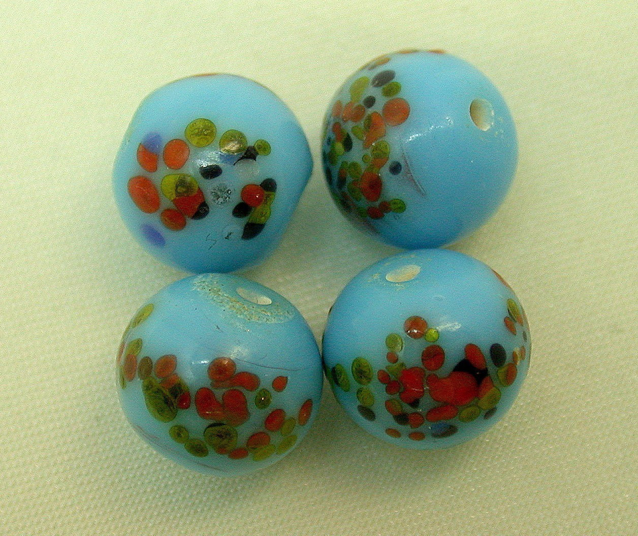 Vintage Glass Beads TURQUOISE JAPANESE MILLEFIORI by EurekaEureka