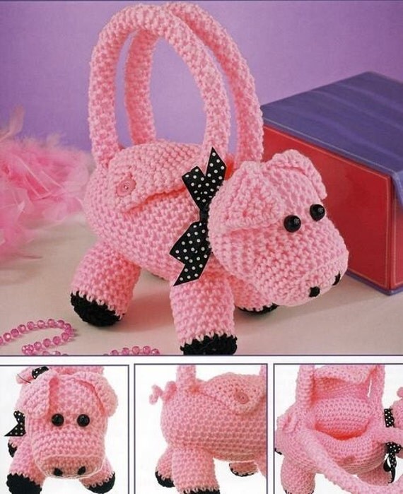 Girls Critter Animal Purses Handbags Crochet Patterns