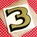 Gimme a Three..Aged Vintage Number Decal