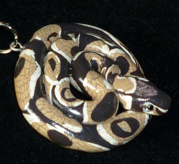 Ball Python Polymer Clay Christmas Ornament or Necklace