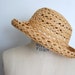 Vintage LIZ CLAIBORNE Woven Bow Tie Straw Hat