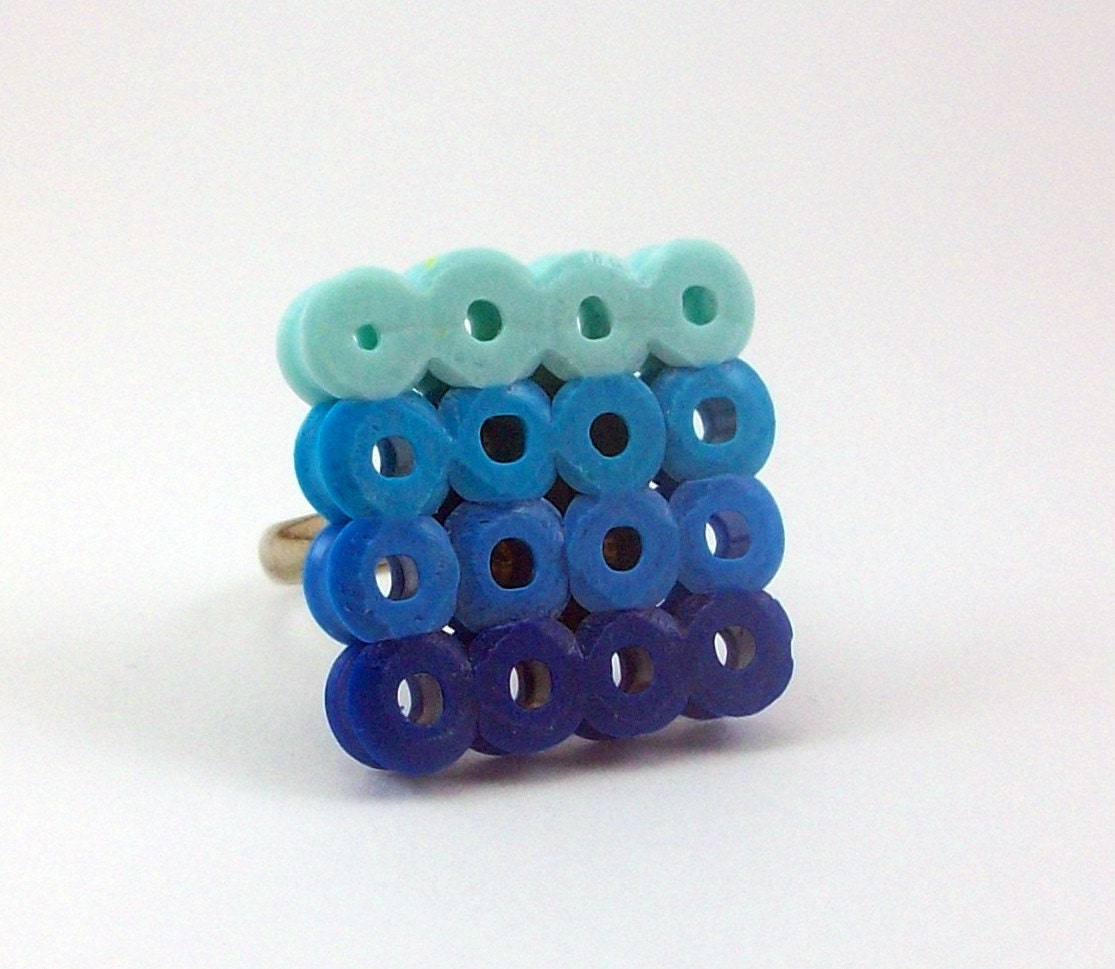 Perler Bead Adjustable Ring by Sypria on Etsy