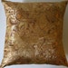 Gold Paisley Throw Pillow Cover - Decorative Brocade Cushion Cover - 16 x 16