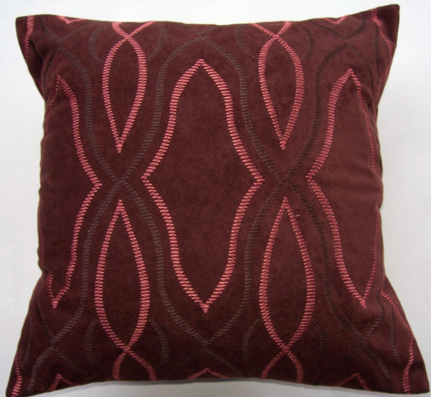Brown and Rust Throw Pillow Chocolate Suedecloth Cushion