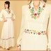 VtG 60's 70's Guazy Cotton Floral Embroidered Maxi Dress