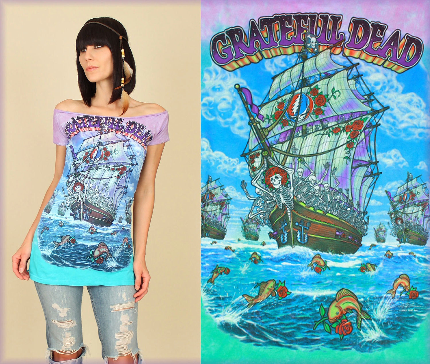 Grateful Dead Ship Of Fools TIE DYE DiY TUNIC by ...