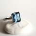 London Blue topaz and sterling silver ring Made to order - Makai Rectangle