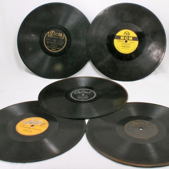 Set of Five Vintage 78 RPM Gramophone Records