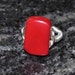 Wire Wrapped Ring, Red Coral, Coral Jewelry, Coral Silver Ring, Fashion Jewelry