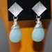 Aquamarine Earrings, Dangle earrings, Gemstone Earrings, Aquamarine, sterling silver posts, Wire Wrapped Earrings