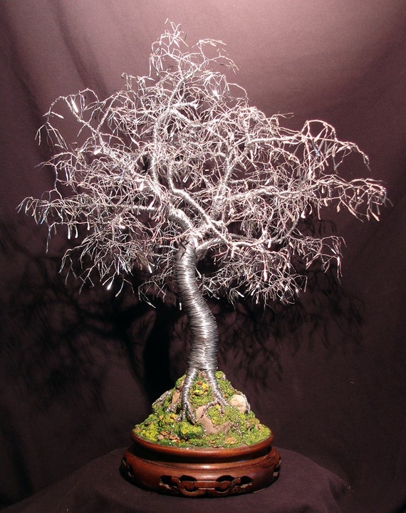 Bonsai with Hammered Leaves wire tree sculpture by Sal
