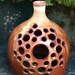 Ceramic Fish Home in Atomic Brown glaze with Mandala Design. Handmade Aquarium Decoration Betta AQ2LB 027