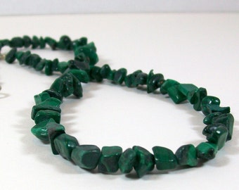 Malachite Chip Necklace | Beaded Necklace | Green Necklace | Southwest Style Necklace