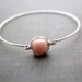 Opal Sterling Silver Bracelet, Bezel Style Wire Wrap, Silver Cuff, Minimalist Fashion