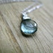 Moss Aquamarine Necklace - Wire Wrapped briolette In Sterling Silver March Birthstone, Ready To Ship