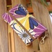 Smart Phone Wallet Or Cell Case in Purple, Navy, and Gold Asian Floral Mum Print Fabric
