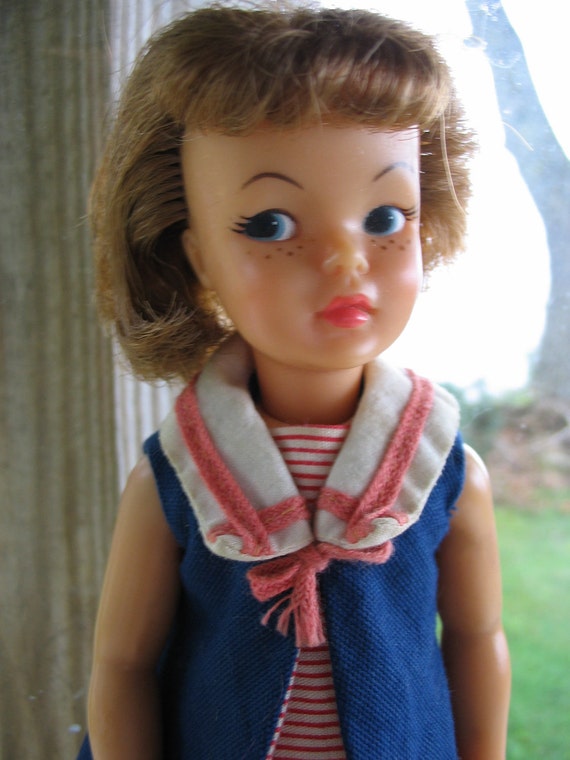 Vintage 1960s Pepper Doll With Sailor outfit and shoes Good