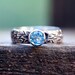 Swiss blue topaz etched floral ring sterling silver No.3
