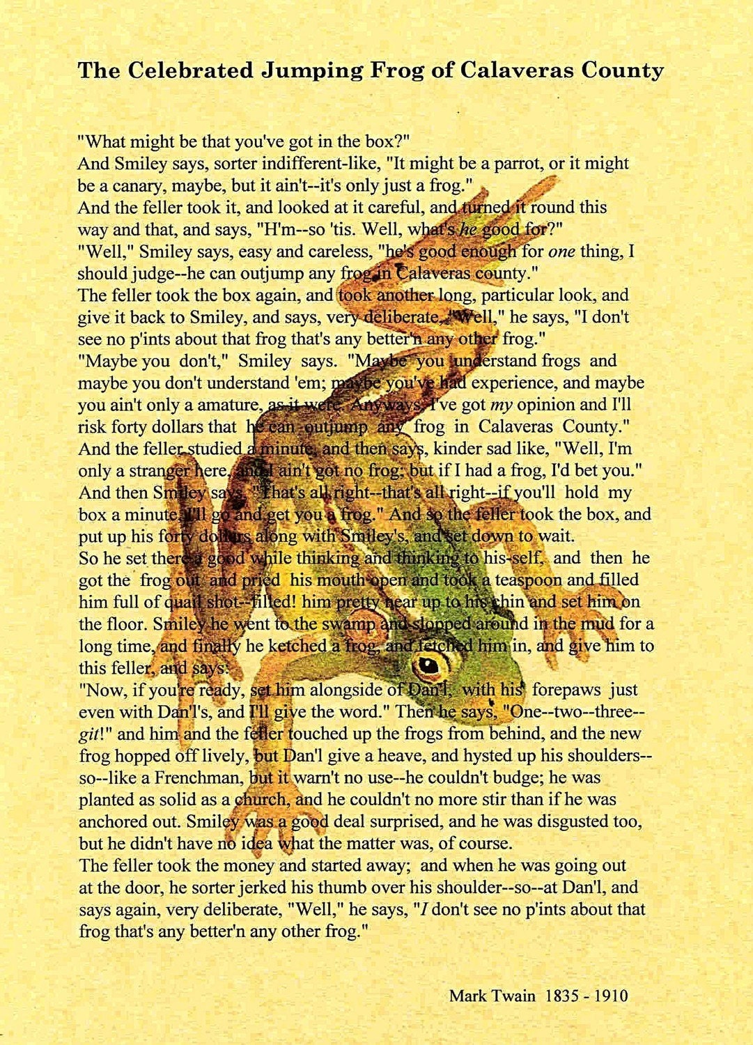 The Celebrated Jumping Frog of Calaveras County by Mark Twain
