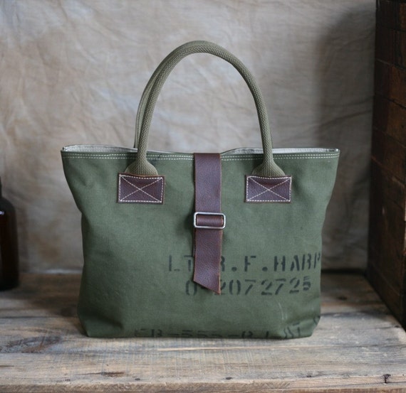 Recycled Canvas Tote Bag by Forestbound on Etsy